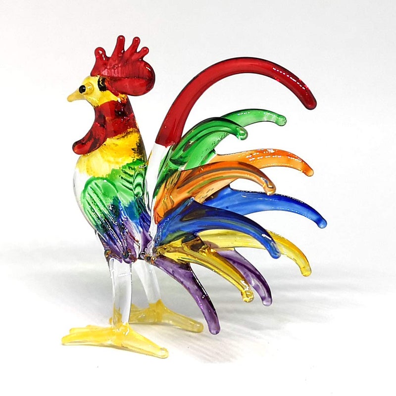 ZOOCRAFT Glass Rooster Chicken Figurine Country Kitchen Decoration Style Miniature Hand Blown Collectible Figure - Image 3